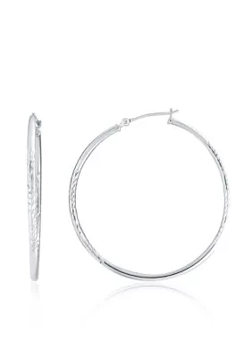 Hoop Earrings in 14K White Gold