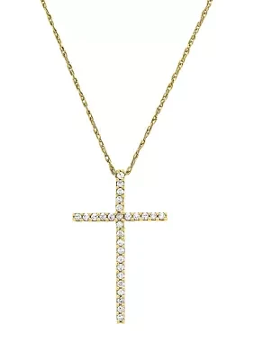 1/4 ct. t.w. Diamond Necklace in Gold Over Sterling Silver with 18" Cable Chain