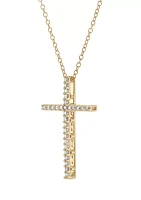 1/4 ct. t.w. Diamond Necklace in Gold Over Sterling Silver with 18" Cable Chain