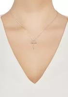 1/4 ct. t.w. Diamond Cross Pendant Necklace in Sterling Silver