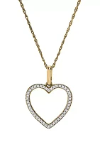 1/6 ct. t.w. Diamond Heart Pendant Necklace in 10k Yellow Gold