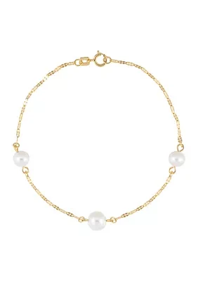 Fresh Water Pearl 14k Yellow Gold Bracelet