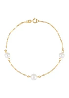 Fresh Water Pearl 14k Yellow Gold Bracelet