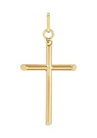 Tube Cross Pendant in 14K Yellow Gold