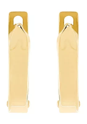 Hinged Oval Hoop Earrings in 14K Yellow Gold