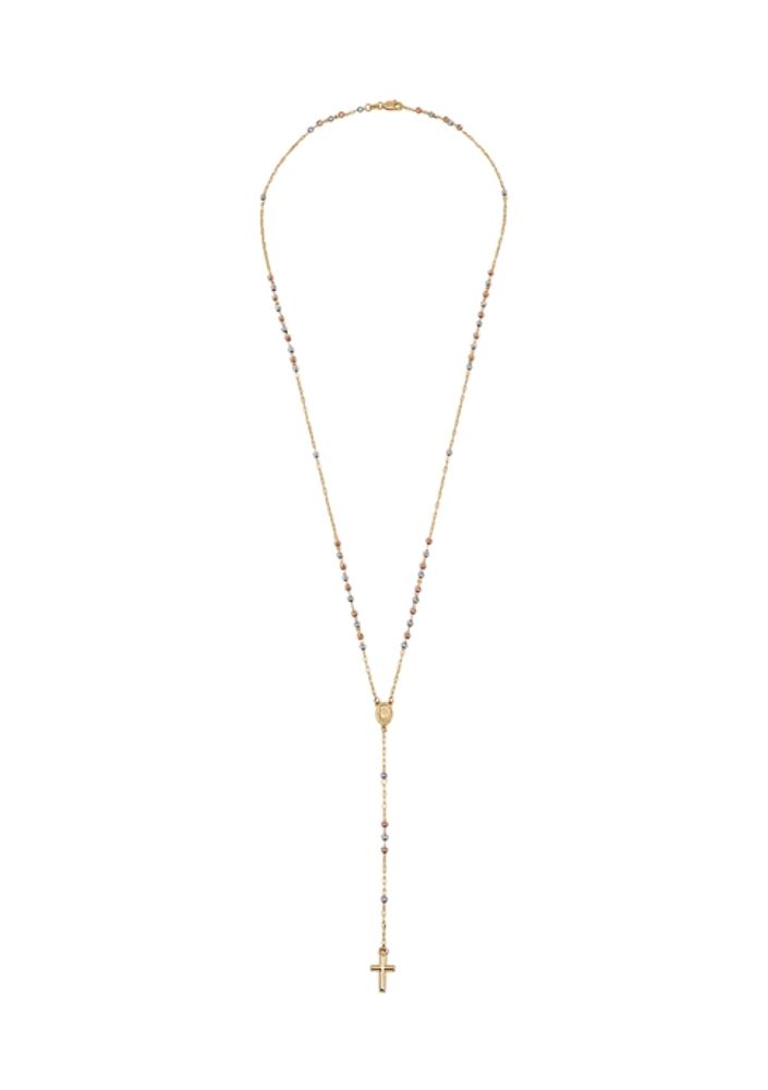 Belk Beaded Rosary Necklace in 14K Tri-Tone Gold | The Summit