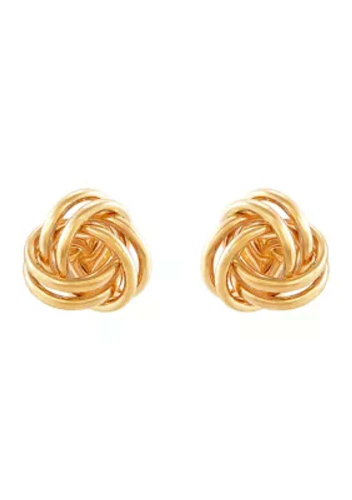 Knot Stud Earrings in 14K Yellow Gold