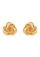 Knot Stud Earrings in 14K Yellow Gold