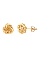 Knot Stud Earrings in 14K Yellow Gold