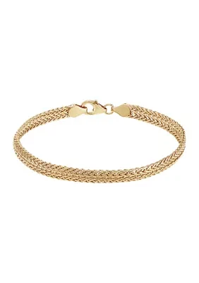 5.2 Millimeter Hollow Double Row Bracelet in 14K Yellow Gold