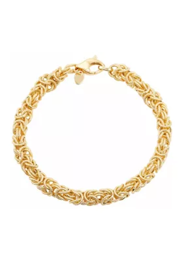 5.8 Millimeter Hollow Text Chain Bracelet  in 14K Yellow Gold