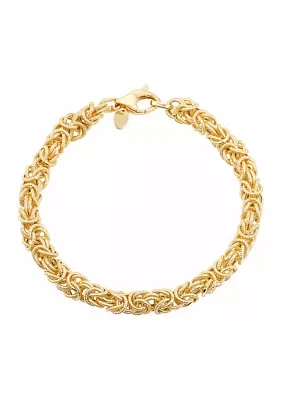 5.8 Millimeter Hollow Text Chain Bracelet  in 14K Yellow Gold