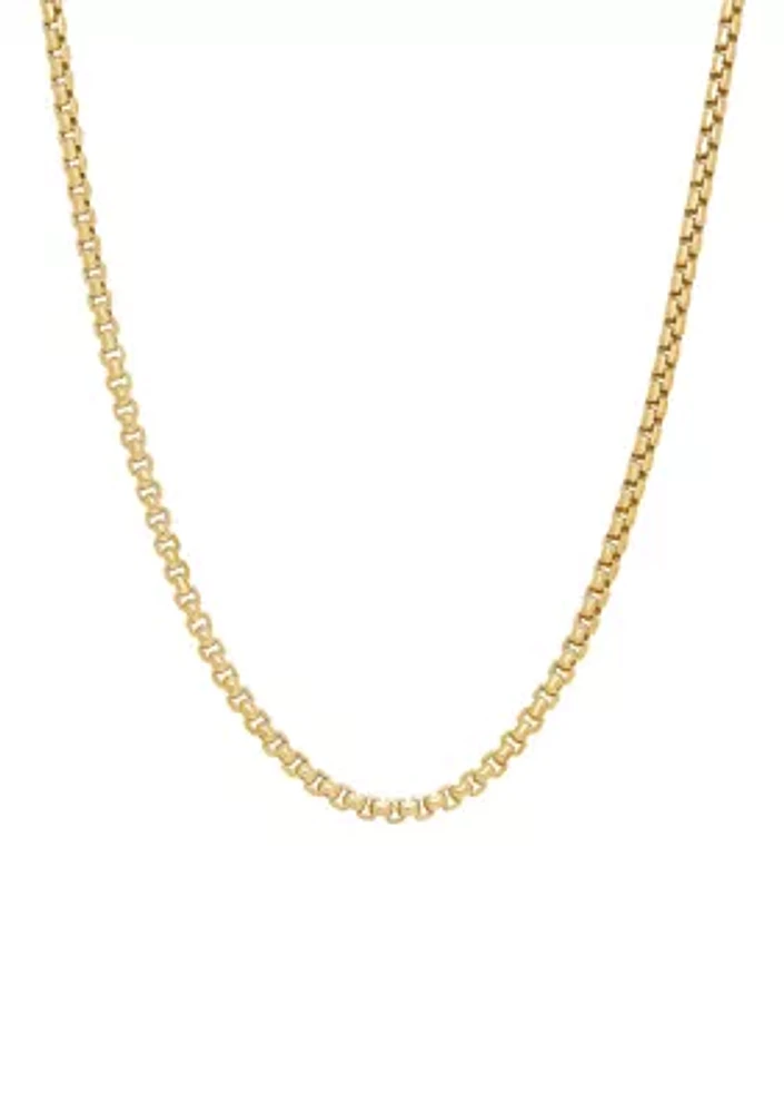 Heavy Hollow Round Box Chain in 14K Yellow Gold