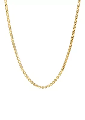 Heavy Hollow Round Box Chain in 14K Yellow Gold