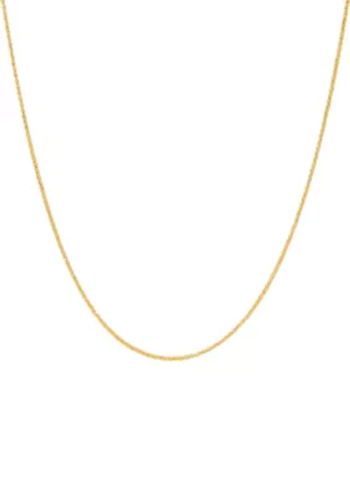 Solid Round 12 Side Wheat Chain in 14K Yellow Gold