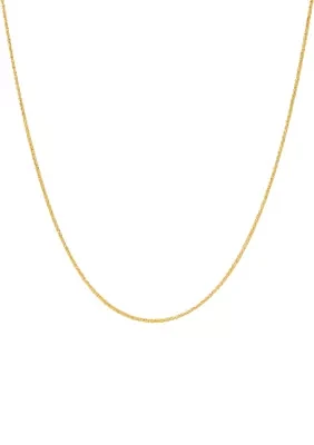 Solid Round 12 Side Wheat Chain in 14K Yellow Gold