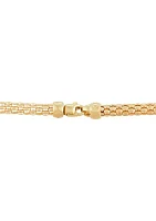 14K Yellow Gold 4.5 Millimeter Hollow Popcorn Chain Necklace