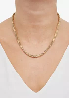 14K Yellow Gold 4.5 Millimeter Hollow Popcorn Chain Necklace