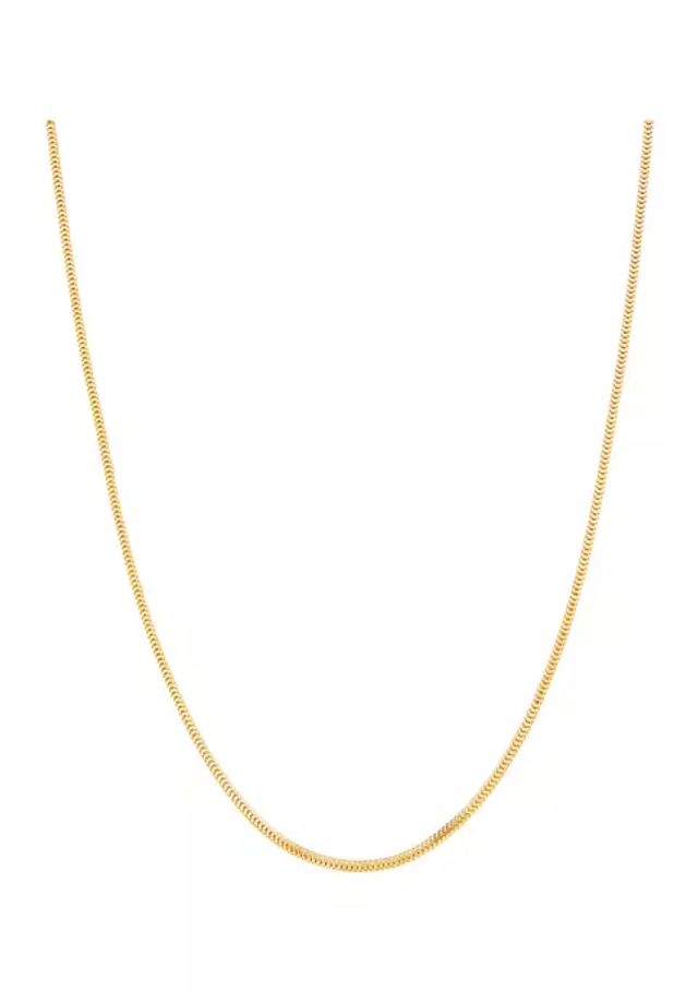 Belk & Co Solid Glitter Necklace in 14K Yellow Gold, 18 in