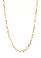 6 x 4 Millimeter Nugget Link Chain Necklace in 14K Yellow Gold