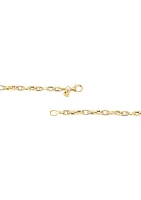 6 x 4 Millimeter Nugget Link Chain Necklace in 14K Yellow Gold