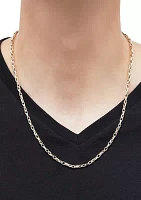 6 x 4 Millimeter Nugget Link Chain Necklace in 14K Yellow Gold