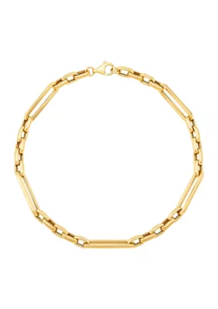 Hollow Link Bracelet in 14K Yellow Gold