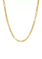 Hollow Alternated Round Box Chain Necklace in 14K Yellow Gold