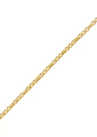 Hollow Alternated Round Box Chain Necklace in 14K Yellow Gold