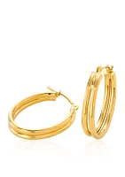 14K Yellow Gold Double Hoop Earrings