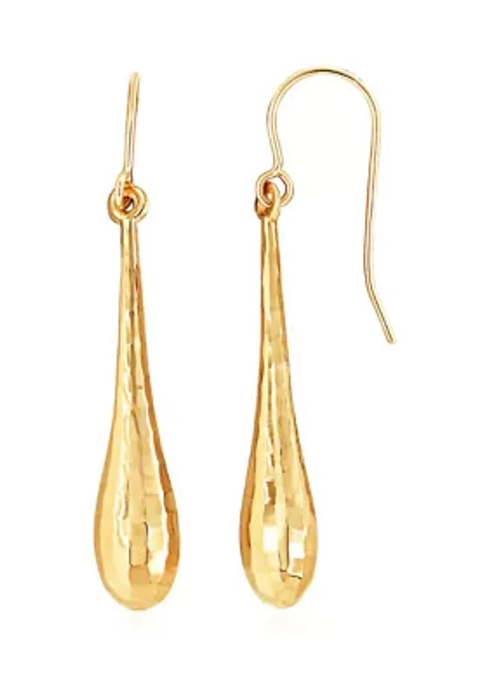 14k Yellow Gold Teardrop Earrings