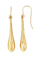 14k Yellow Gold Teardrop Earrings