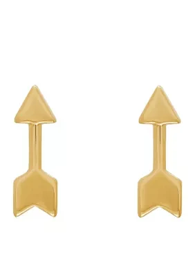 Arrow Stud Earrings in 14k Yellow Gold