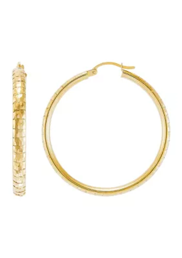 Tube Hoop Earrings in 14K Yellow Gold