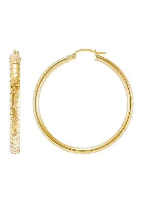 Tube Hoop Earrings in 14K Yellow Gold