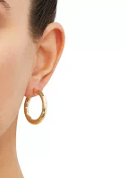 4 x 28 Millimeter Tube Hoop Earrings in 14K Yellow Gold