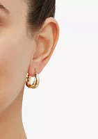 15 Millimeter Bold Double Hoop Earrings in 14K Yellow Gold