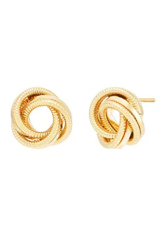 Text Loveknock Stud Earrings in 14K Yellow Gold