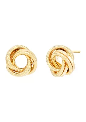 Text Loveknock Stud Earrings in 14K Yellow Gold