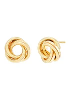 Text Loveknock Stud Earrings in 14K Yellow Gold