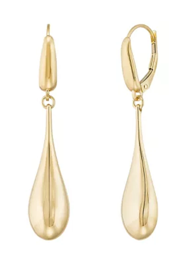 Eggplant Drop Earrings in 14K Yellow Gold