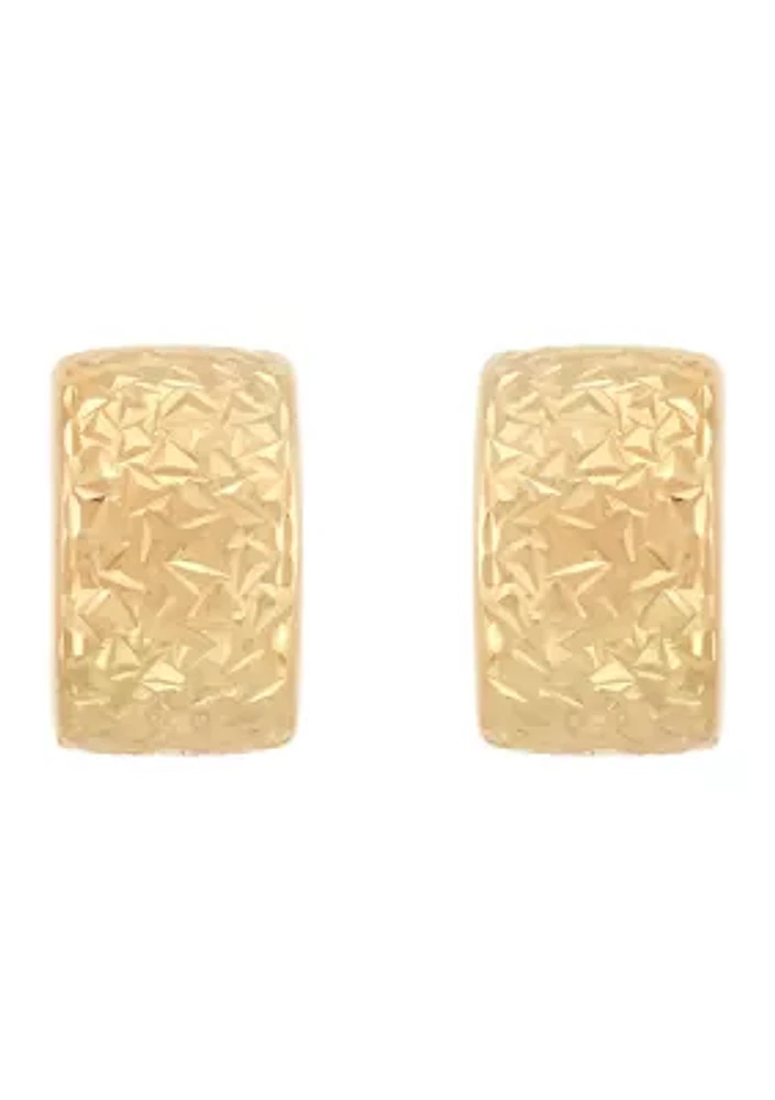 Chunky J Hoop Earrings in 14K Yellow Gold