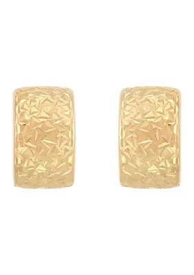 Chunky J Hoop Earrings in 14K Yellow Gold