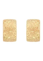 Chunky J Hoop Earrings in 14K Yellow Gold