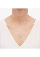 Slanted Butterfly Necklace in 14K Yellow Gold