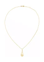 Puffed Raredrop Necklace in 14K Yellow Gold