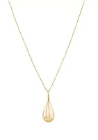 Puffed Raredrop Necklace in 14K Yellow Gold