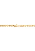 Rondell Lariat Cable Chain Necklace in 14K Two Tone Gold