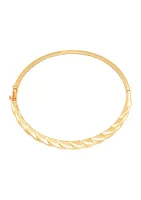 Shrimp Design Hinge Bangle Bracelet in 14K Yellow Gold