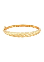 Shrimp Design Hinge Bangle Bracelet in 14K Yellow Gold